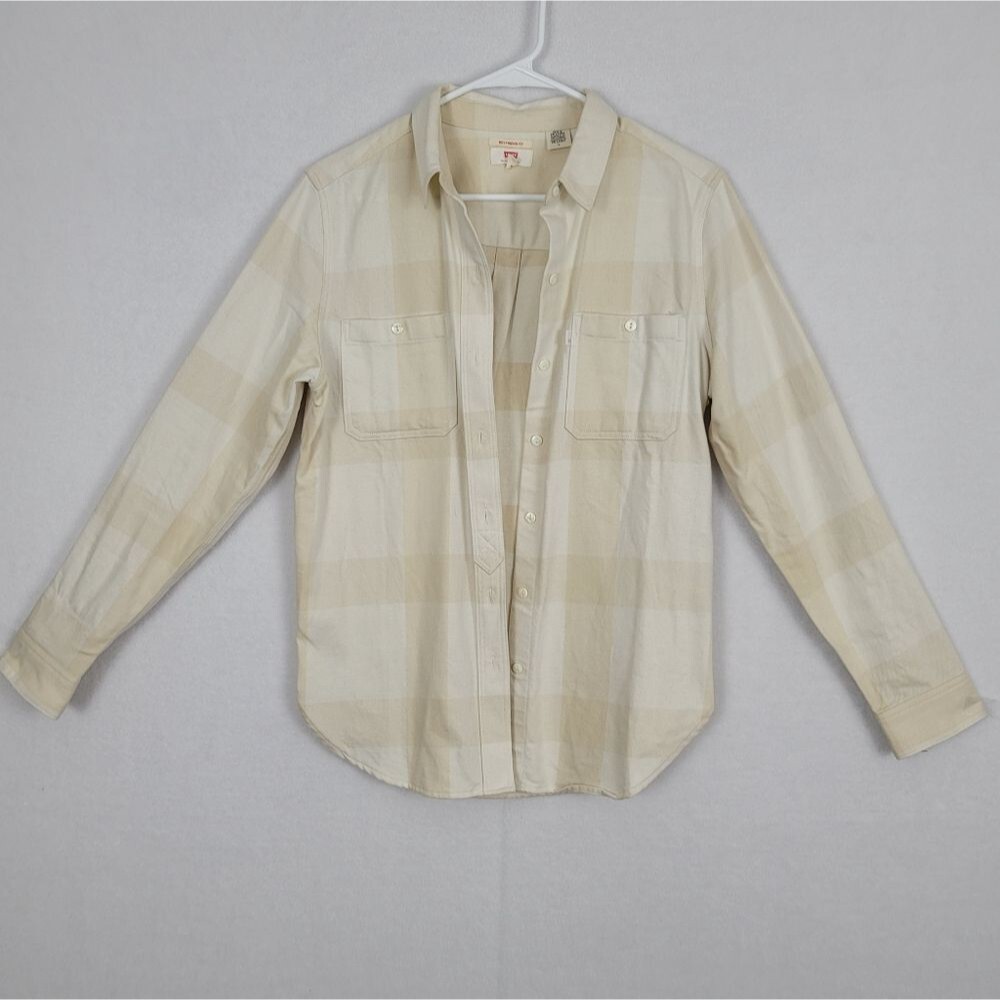 Levi's Women's Medium Shacket Boyfriend Fit Long Sleeve Collared Shirt Button Up